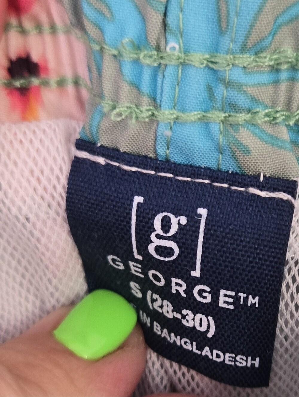 George Men’s Floral Bird Print Swim Shorts Size S (28-30) - Picture 4 of 4
